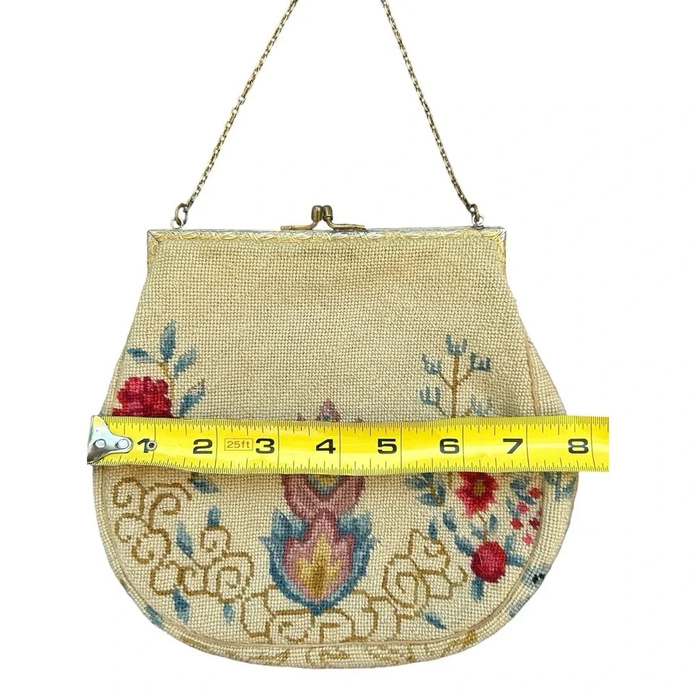 Vintage Anton Moritz NY Women's Purse Handbag Embroidered Needlepoint Tapestry